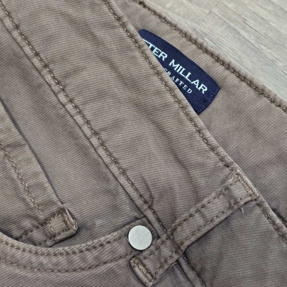 Peter Millar Crown Crafted‎ 5 Pocket Pants Mens 40x32 Tencel Stretch Gray Taupe - Picture 7 of 16